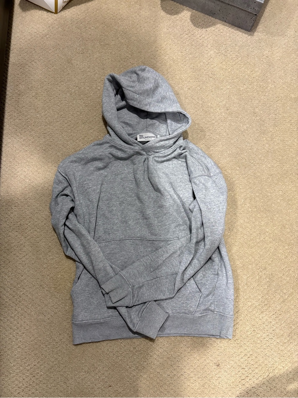 No Boundaries Men's Heather Gray Hooded Sweatshirt